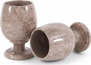 Radicaln Marble Wine Glasses Set of 2 Oceanic 5" Inches Handmade Stone Drinking Glasses, Stemless Red & White Wine Glasses, Gift Set for Home Bar, Kitchen & Parties