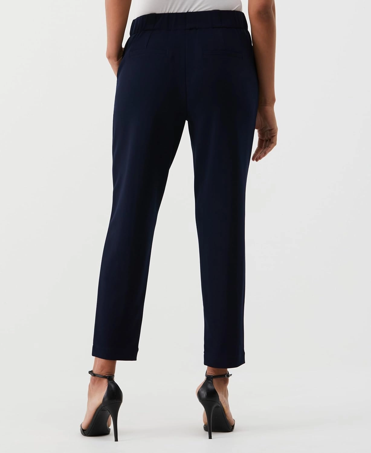 Rafaella Women's 26" Easy Pull-on Pants with Stretch Crepe Fabric, Straight Leg Classic Fit, Cropped Work Slacks