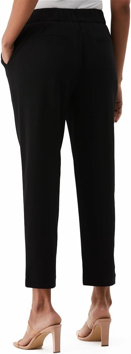 Rafaella Women's 26" Easy Pull-on Pants with Stretch Crepe Fabric, Straight Leg Classic Fit, Cropped Work Slacks