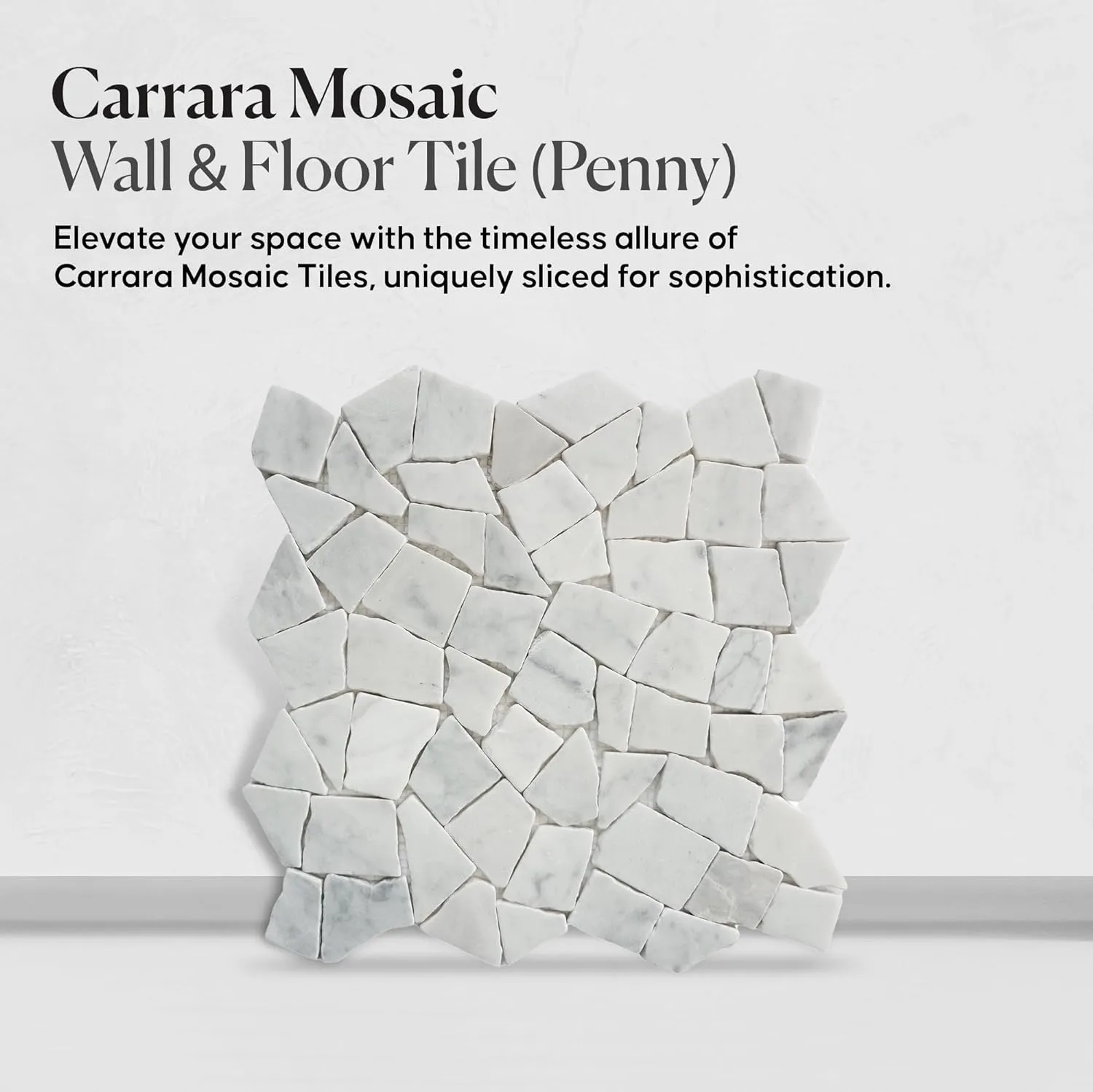 Random Mosaic Carara Wall and Floor Tile | 5 Tiles per case