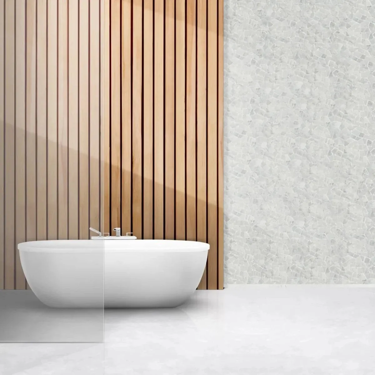 Random Mosaic Carara Wall and Floor Tile | 5 Tiles per case