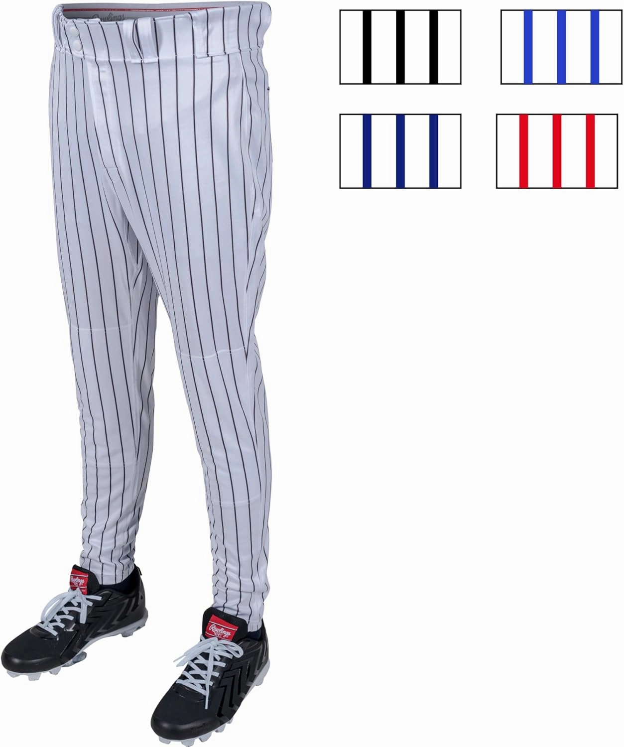 Rawlings Men's PRO 150 Series Baseball Pants | Tapered Jogger Fit | Adult Sizes | Pinstripe | Multiple Colors