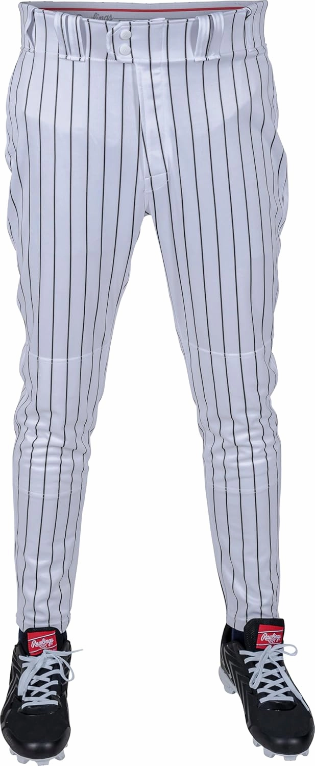 Rawlings Men's PRO 150 Series Baseball Pants | Tapered Jogger Fit | Adult Sizes | Pinstripe | Multiple Colors