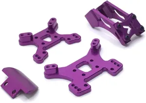 RC Car DIY Parts for WLtoys 144010 144002-01 124017-19 Metal Upgrade Shock Absorber Bracket Tail Rod Remote Control Crawler Vehicle Upgrade Parts Accessories(Purple)