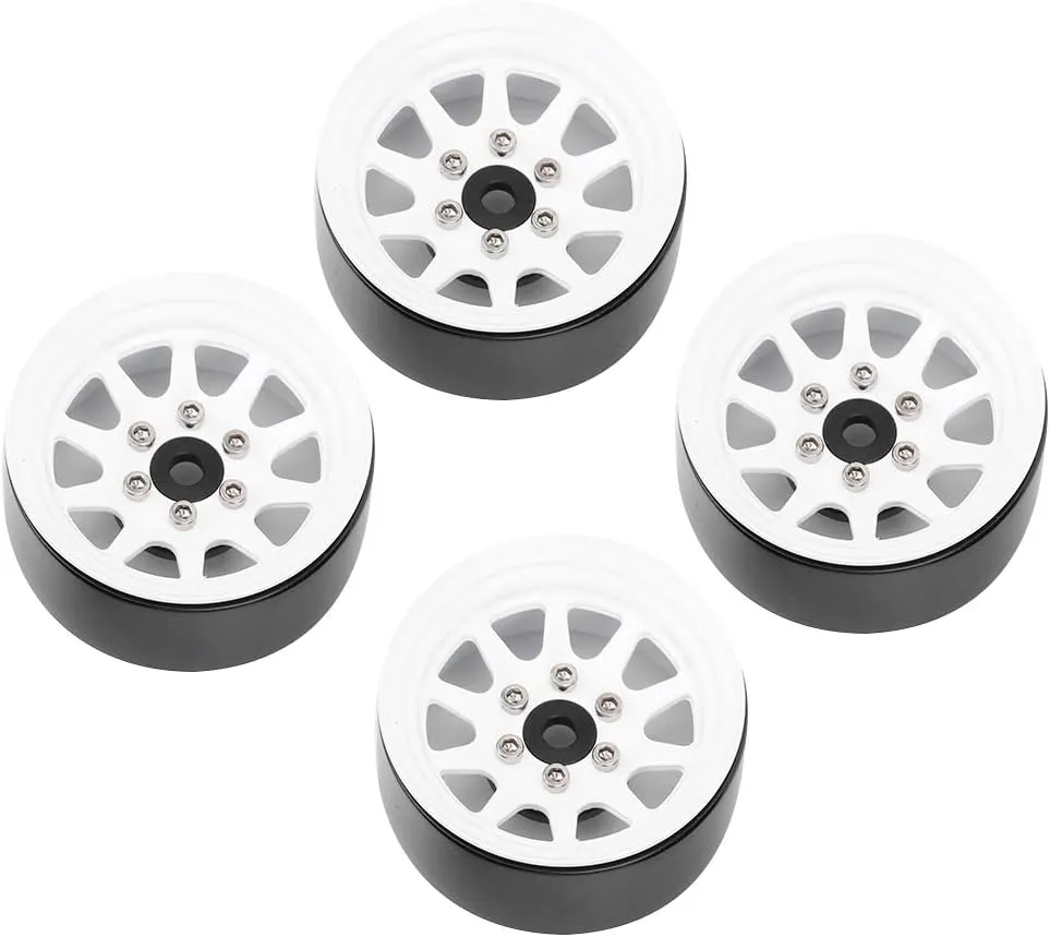 RC Car Wheel Rim, RC Car Wheel Hub, Flexible Remote Control Toy Remote Control Car RC Climbing Vehicle RC (White)