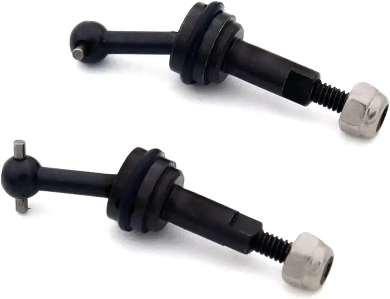 RC Drive Shaft Compatible with Wltoys K969 K989 K979 P929 1/28 RC Car Upgrade Parts 1 Pair Metal CVD Cardan Shaft 2mm with M2 Nut(Black)