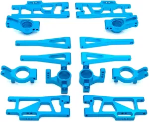 RC Upgrade Parts for WLtoys 104009 12401 12402 12403 12404 12409 Metal Upgrade Retrofit C-for Seat Steering Cup for Swing Arm 7 Piece Set RC Car Parts(Blue)