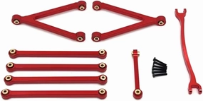 RC Car DIY Parts for FMS for FCX24 for Camel Cup 1/24 Metal for Chassis Links Pull Rods and Steering Rods Set RC Crawler Car Upgrade Parts Accessories(Red)
