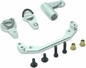 RC Car DIY Parts for WLtoys 104001 104002 1/10 Metal Upgrade Modified Steering Kit Remote Control Crawler Car Upgrade Parts Accessories(Silver)