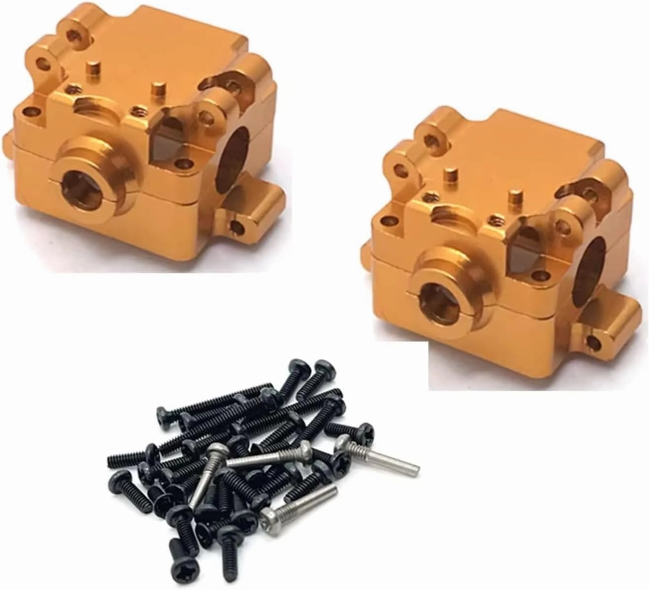 RC Car DIY Parts for WLtoys 284131 K969 K979 K989 K999 P929 P939 1/28 2pcs Metal Upgrade Gearbox Remote Control Car Upgrade Parts Accessories(Yellow)
