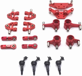 RC Car DIY Parts for WLtoys 284131 K969 K979 K989 K999 P929 P939 1/28 Metal for Swing Arm Steering Cup Shock Bracket Drive Shaft RC Car Upgrade Parts(Red)