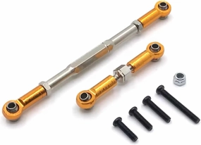 RC Car DIY Parts for WPL for Henglong for Feiyu for JJRC C14 C24 B14 B16 B24 B36 Metal Front Axle Steering Rod RC Car Upgrade Parts Accessories(Yellow)