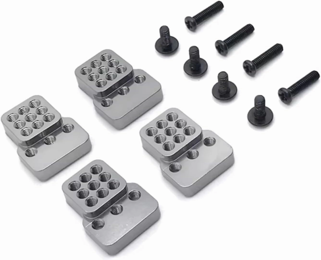 RC Car DIY Parts for WPL for Henglong for Feiyu for JJRC C14 C24 B14 B B24 Metal Shock Absorber Frame Remote Control Crawler Vehicle Upgrade Parts Accessories(Gray)