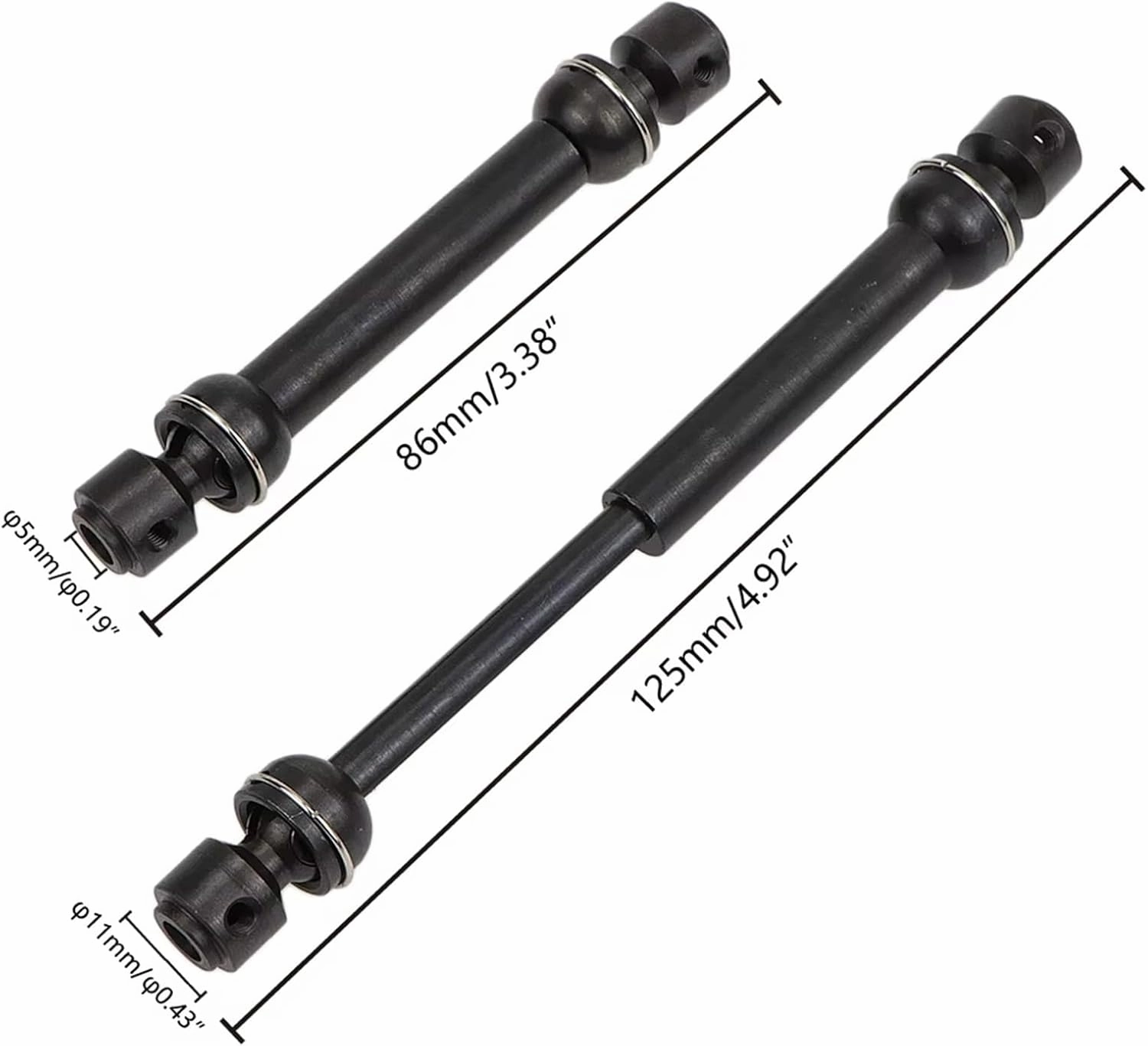 RC Car Drive Shafts for TRX4 for SCX10 D90 1/10 Metal 88-125mm 112-180mm Universal Drive CVD Shaft Transmission Shaft Driveshaft RC Crawler Truck Car Part Accessories(Size 2)