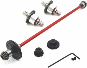 RC Car Drive Shafts for Wltoys 124007 124008 124016 124017 124019 124018 for RIaarIo for AM-X12 Metal Differential Central Drive Shaft Assembly Dogbones 1/12 Upgrade RC Car Parts(Red)