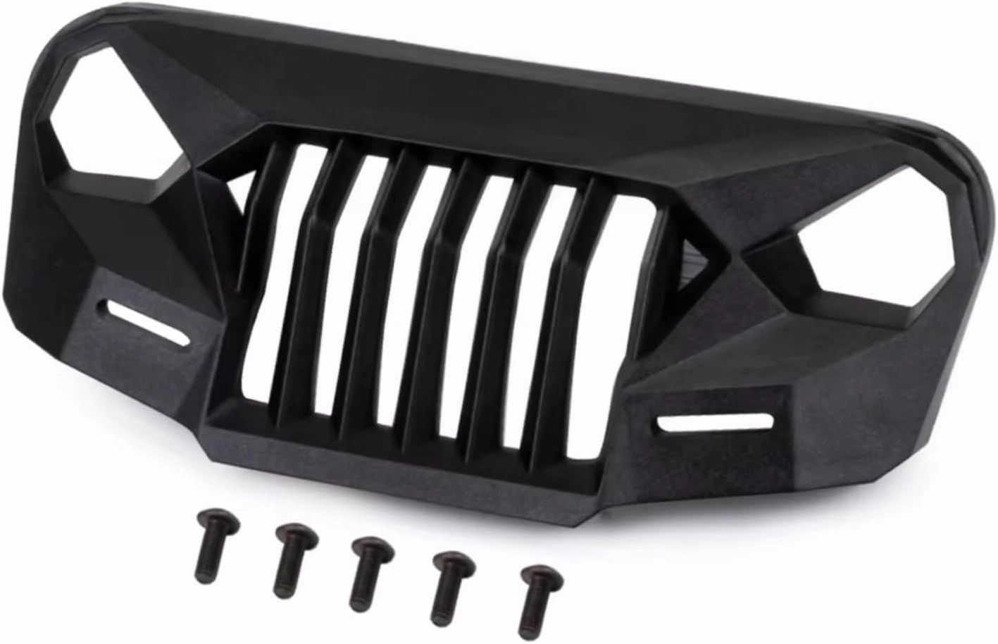 RC Car Upgrade Part for Wrangler for Axial for Scx10 90046 90047 90048 1/10 Angry Front Grille Wheel Eyebrow Decoration Set RC Crawler Car(Front Grille)