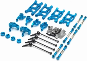 Rc Special Connecting Rod for WLtoys 144010 144001 144002 1/12 124016 124017 124018 124019 1/14 Front/R Suspension Arms Steering Block Steering Linkage Rc Car Parts(Blue)