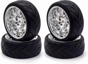 RC Tyre Set for HSP for HPI 9068 for HSP 94123/94122/94103/ for D4 for D3 Rubber RC for Racing Tires for 1/10 Car On Road Wheel Rim