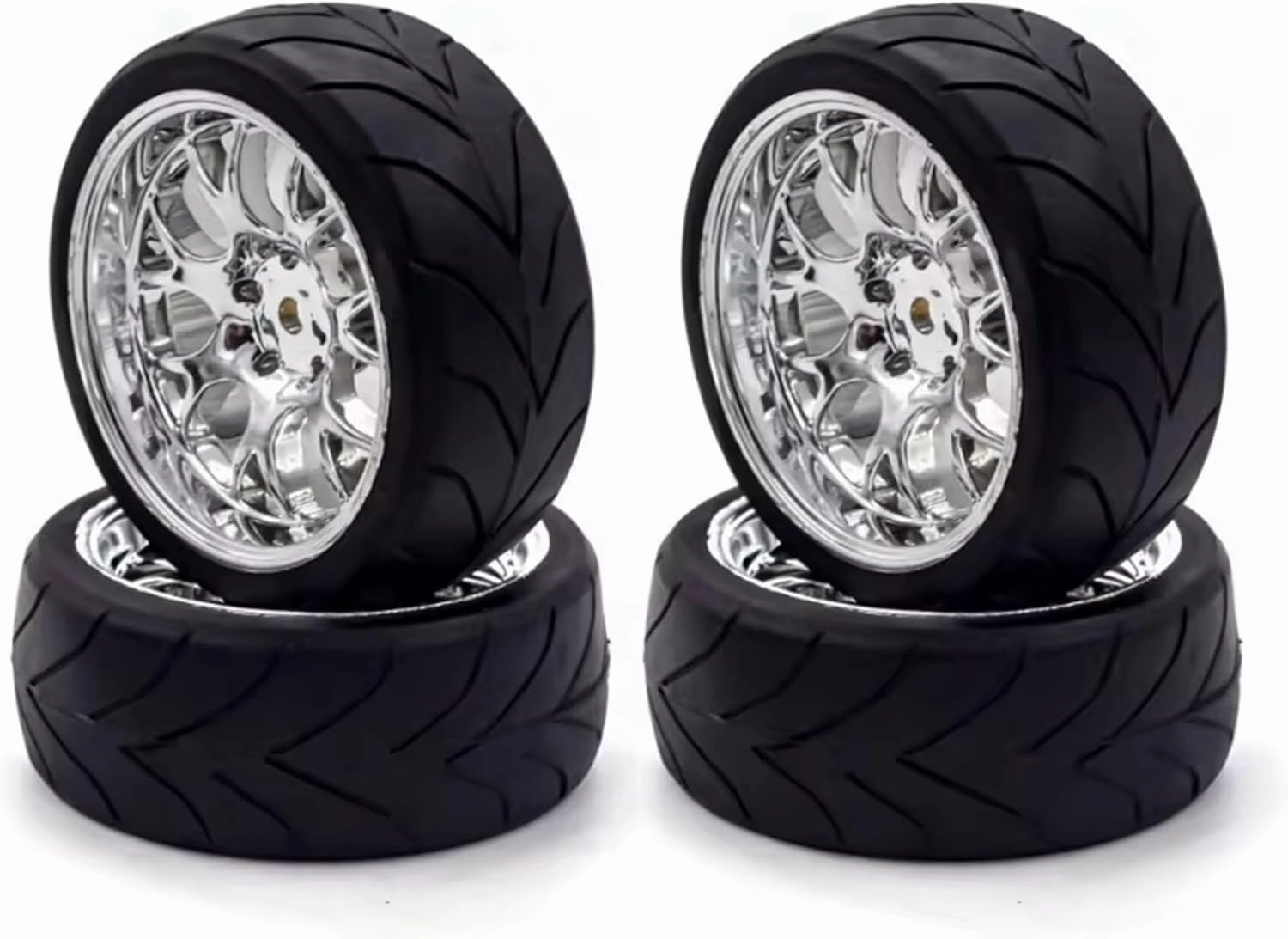 RC Tyre Set for HSP for HPI 9068 for HSP 94123/94122/94103/ for D4 for D3 Rubber RC for Racing Tires for 1/10 Car On Road Wheel Rim