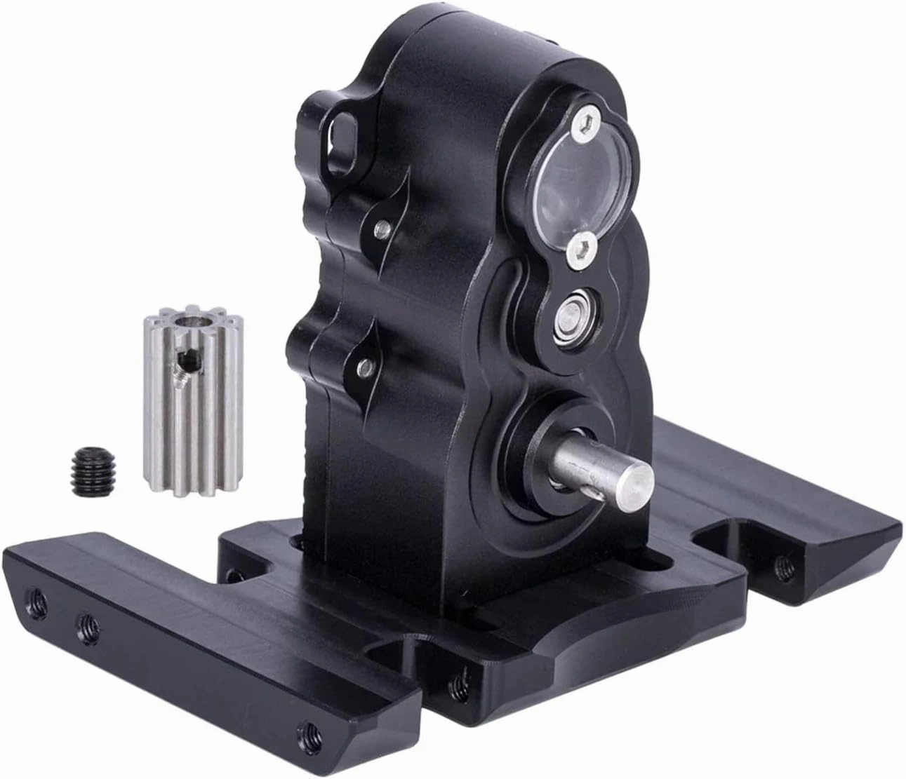 RC Upgrade Accessories for Traxxas for TRX4 for Defender for Axial for SCX10 1/10 Metal Vertical Gear Box High Performance Gearbox RC Crawler Car Upgrade Parts(Black)