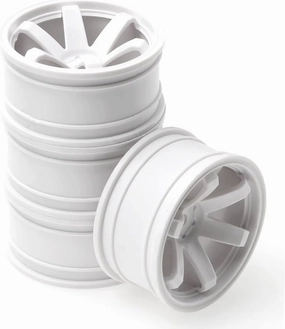 RC Upgrade Parts for Tamiya for Kyosho for HSP for HPI TE37 1/10 4pcs RC On-Road Drift for Racing Car 52mm Plastic Wheel Rim Wheel Hubs(White)