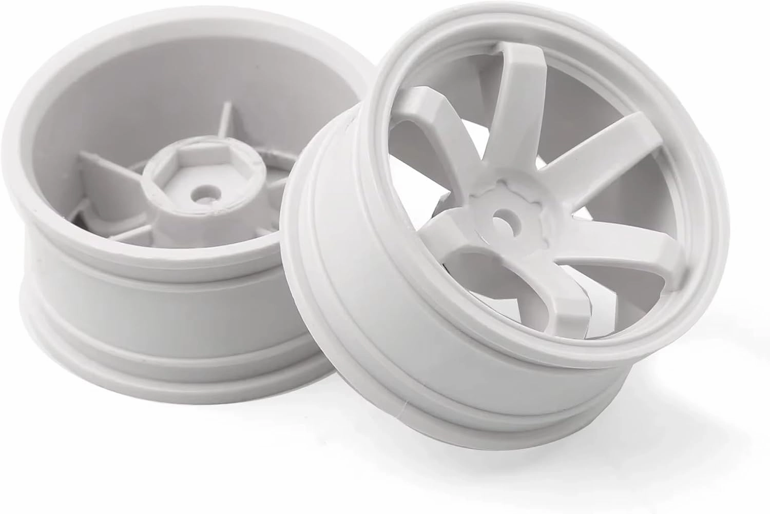 RC Upgrade Parts for Tamiya for Kyosho for HSP for HPI TE37 1/10 4pcs RC On-Road Drift for Racing Car 52mm Plastic Wheel Rim Wheel Hubs(White)
