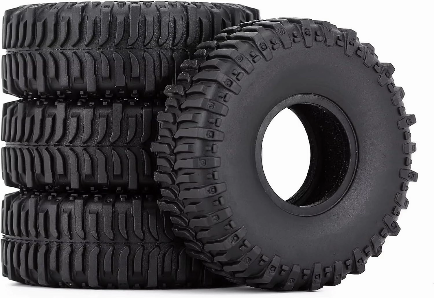 Rc Wheel Rim Tire for Axial for SCX24 for FMS for FCX24 for Enduro24 for AX24 4PCS 59 * 20mm Rubber 1.0" Mud Tires Swamper Wheel Tire 1/24 RC Crawler Car