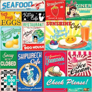 Re-marks Check Please Retro Puzzle, 500-Piece Jigsaw Puzzle for All Ages