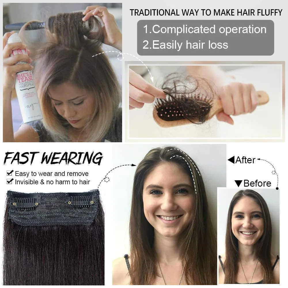 Real Human Hair Extensions Short Clip In Hair Silky Straight Double Weft for Thinning Hair Short Hair Easily add Women Hair Volume Thickness Length Natural Invisible 12 Inch #1 Jet Black