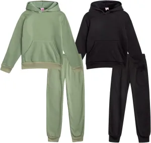Real Love Girls' Jogger Set - 4 Piece Soft Fleece Pullover Hoodie and Jogger Pants for Toddler & Little Girls (2T-6X)