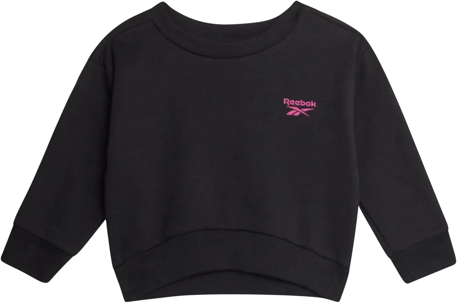 Reebok Baby Girls Pants Set - 2 Piece Cozy Fleece Crewneck Sweatshirt and Girls Leggings for Toddlers and Little Kids (2T-6X)