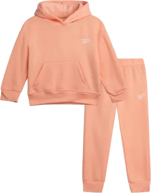 Reebok Toddler Girls' Sweatsuit Set - 2 Piece Fleece Sweatshirt and Jogger Sweatpants Set for Little Girls (Sizes: 2T-6X)