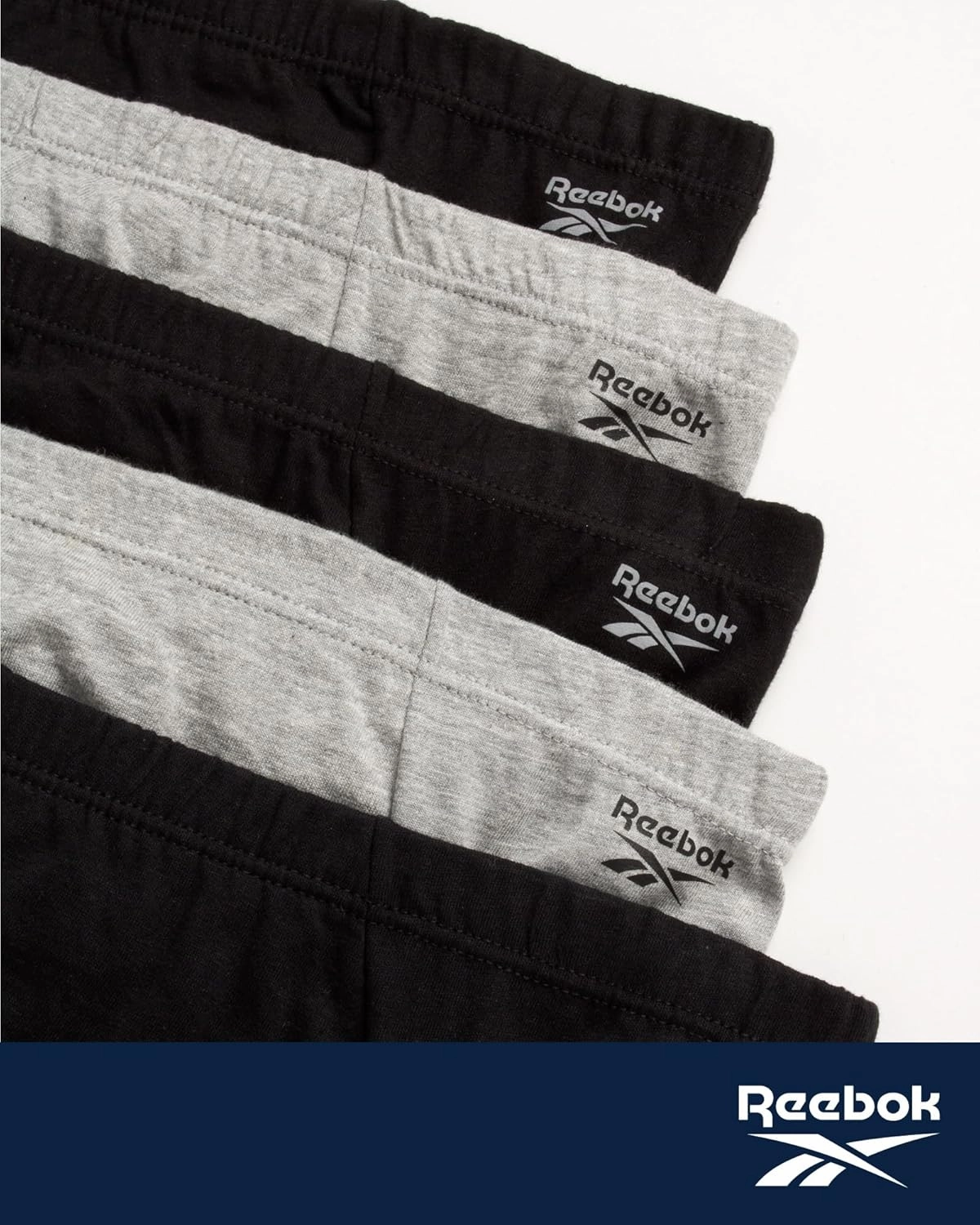 Reebok Low Rise Mens Underwear Briefs - 5 Pack Performance Briefs Cotton Underwear For Men with Contour Pouch (Sizes: S-XL)