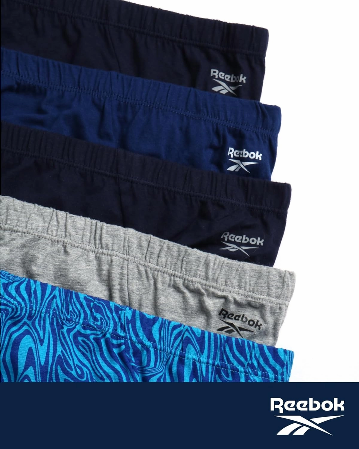 Reebok Low Rise Mens Underwear Briefs - 5 Pack Performance Briefs Cotton Underwear For Men with Contour Pouch (Sizes: S-XL)