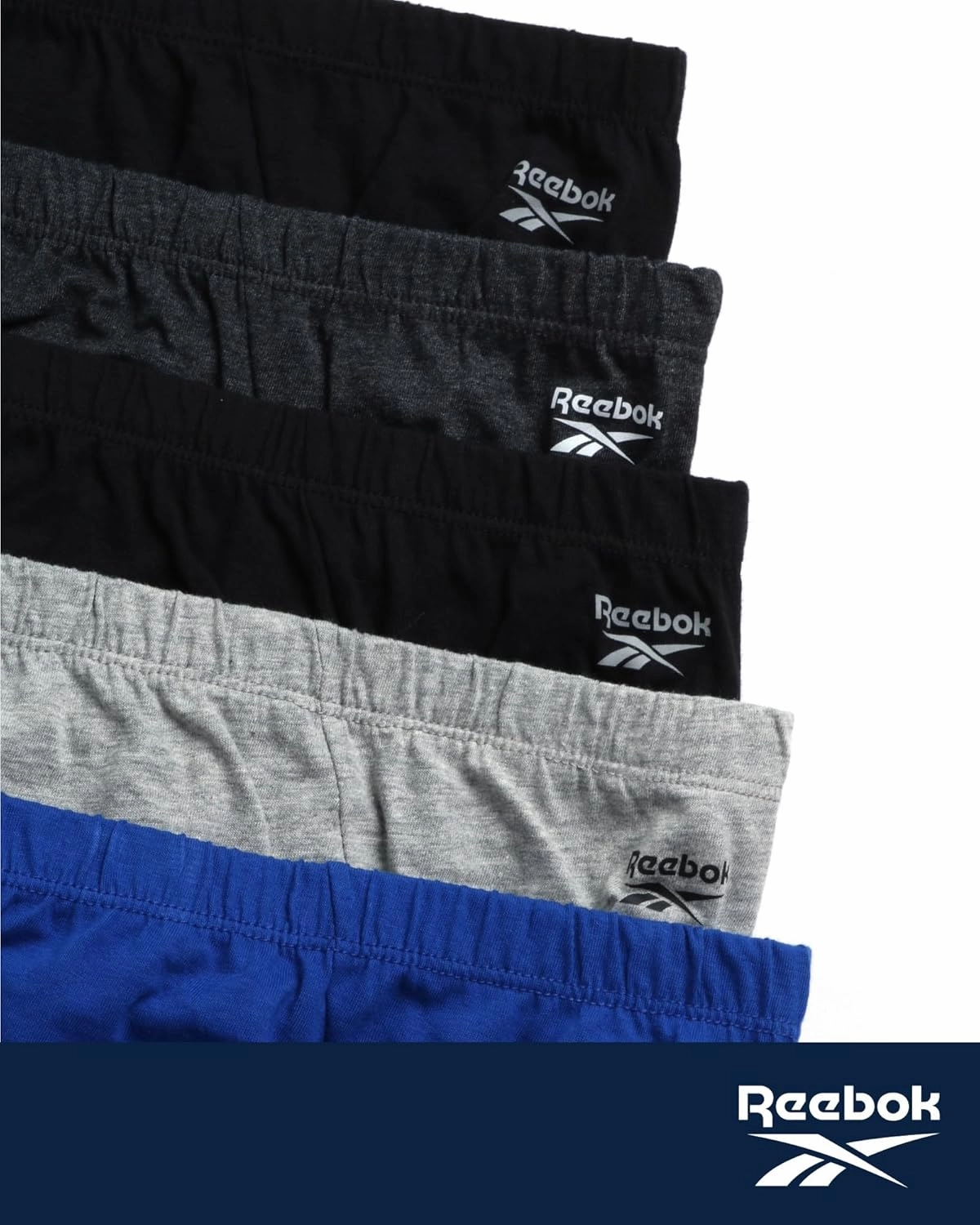 Reebok Low Rise Mens Underwear Briefs - 5 Pack Performance Briefs Cotton Underwear For Men with Contour Pouch (Sizes: S-XL)