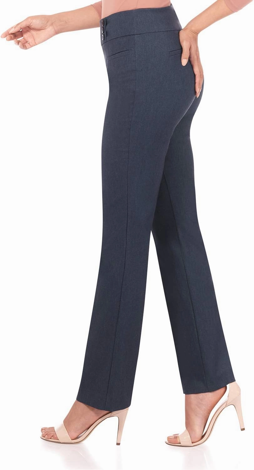Rekucci Women's Ease Into Comfort Pull-On Straight Pant with Pockets