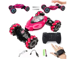 Remote Hand Control Watch Gesture Sensor Twist Car Toy USB charging Car Toy -Red