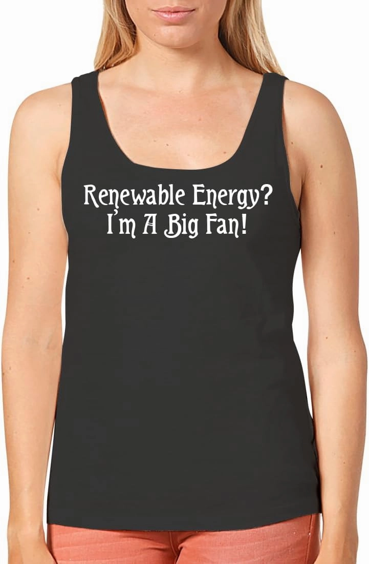 Renewable Energy? I’m A Big Fan! - Women's Cozy Graphic Tank Top – Soft, Stylish, and Comfortable CP05 Black
