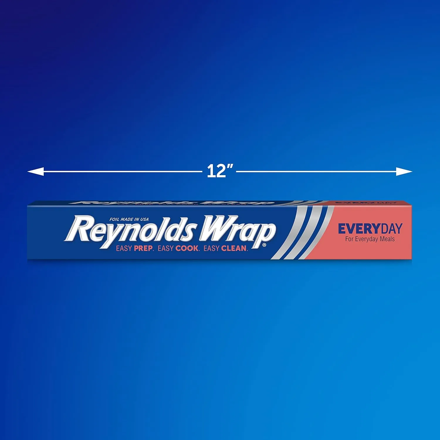 Reynolds Wrap Everyday Strength Aluminum Foil Roll, Freezer Safe and Grill Safe, Great for Foil Packets and Home Cooking, 12 Inches Wide, 200 Total Sq. Ft.