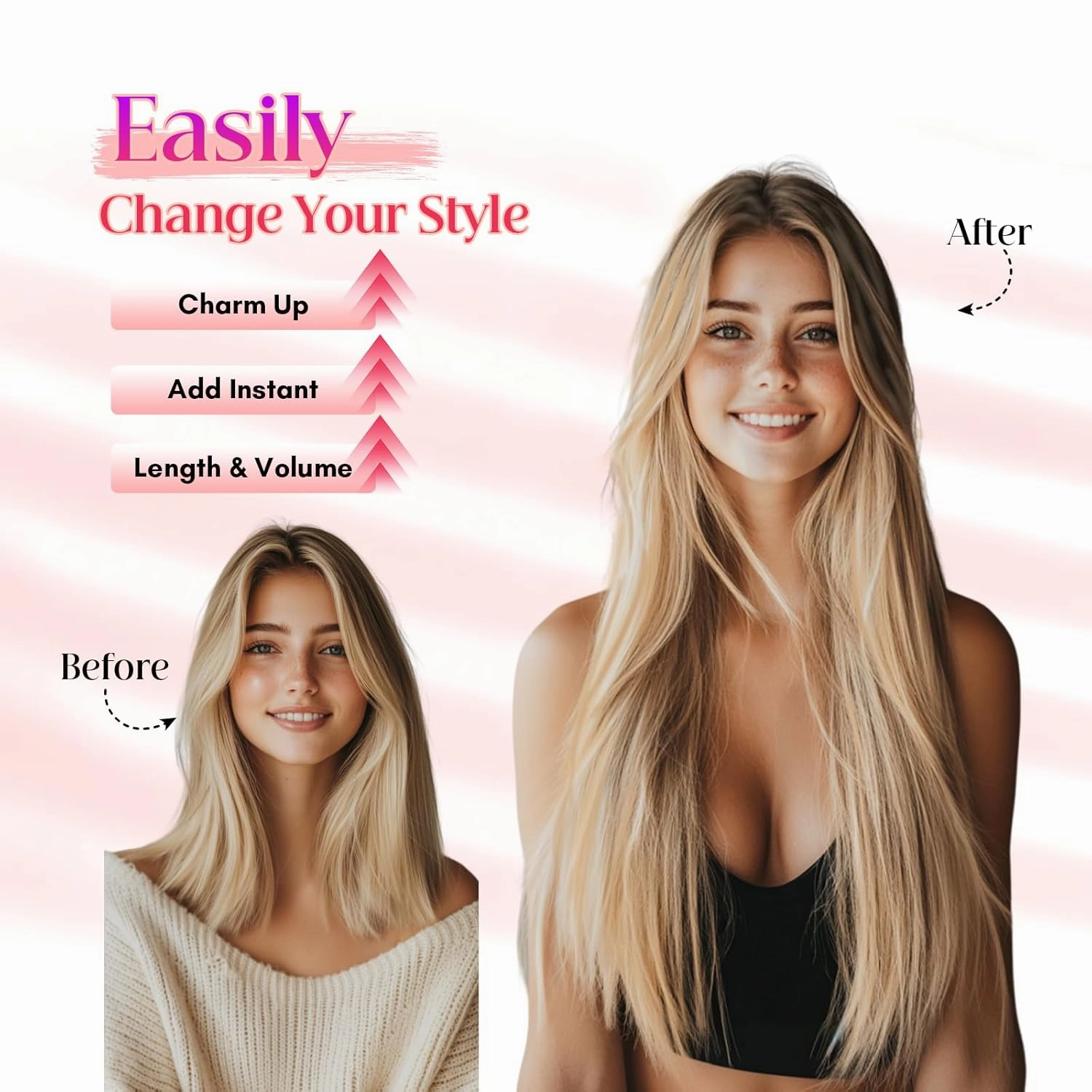 Rich Choices Halo Hair Extensions Real Human Hair 100% Remy Human Hair Halo Extensions for Women Invisible Wire Hair Extensions Clip in Hairpieces 20 Inch #18P613 Ash Blonde Highlight Bleach Blonde