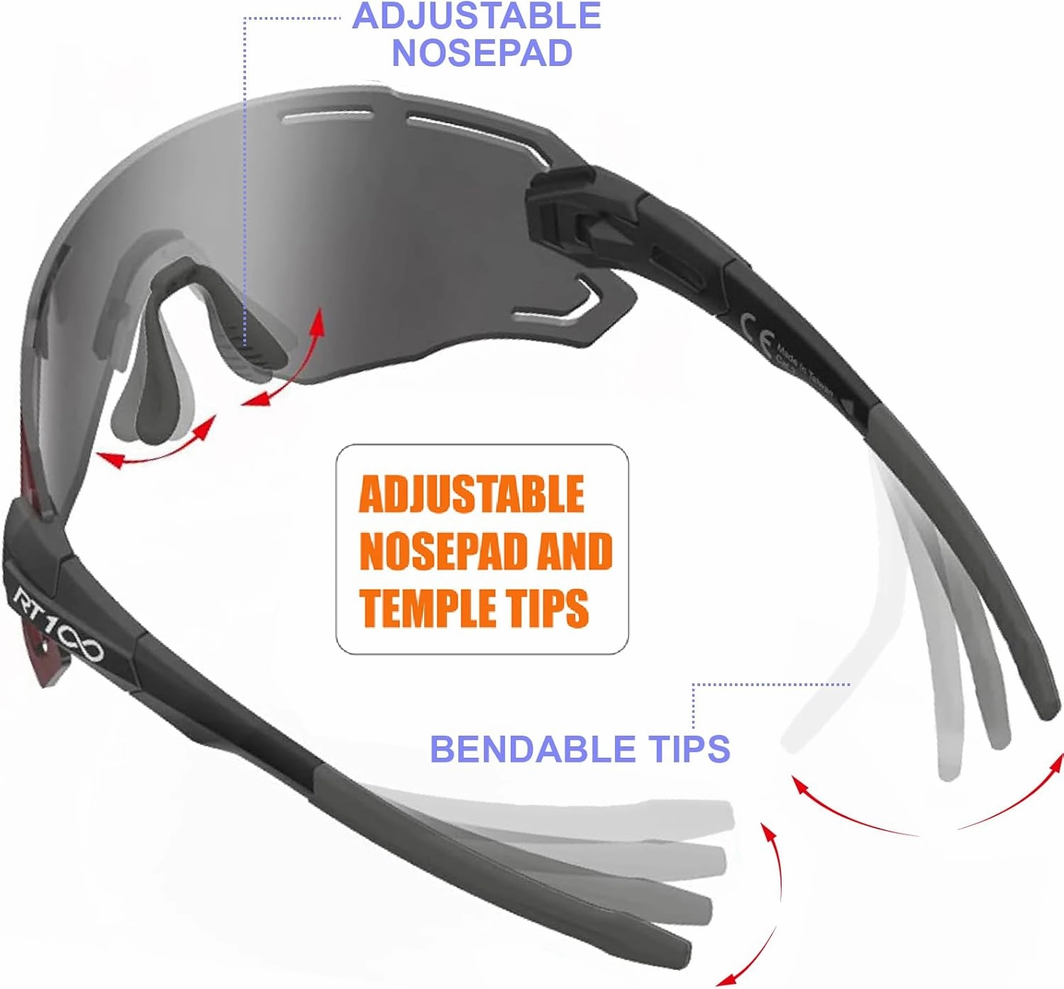 RIDE YOUR WAY Professional wrap around Frameless Cycling Sunglasses for Men and Women