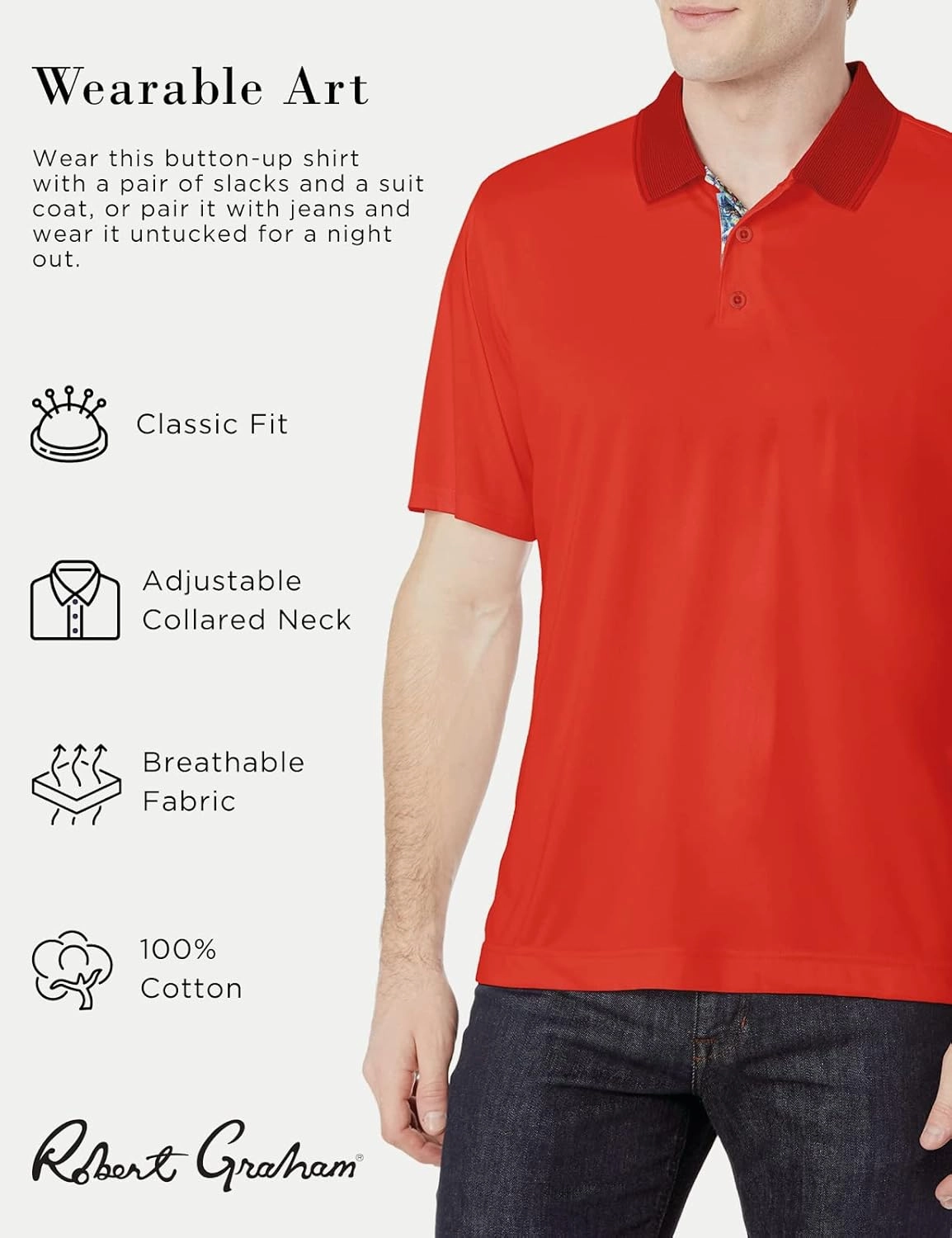 Robert Graham Ace Short-Sleeve Knit Shirt, Pull-on Polo for Men