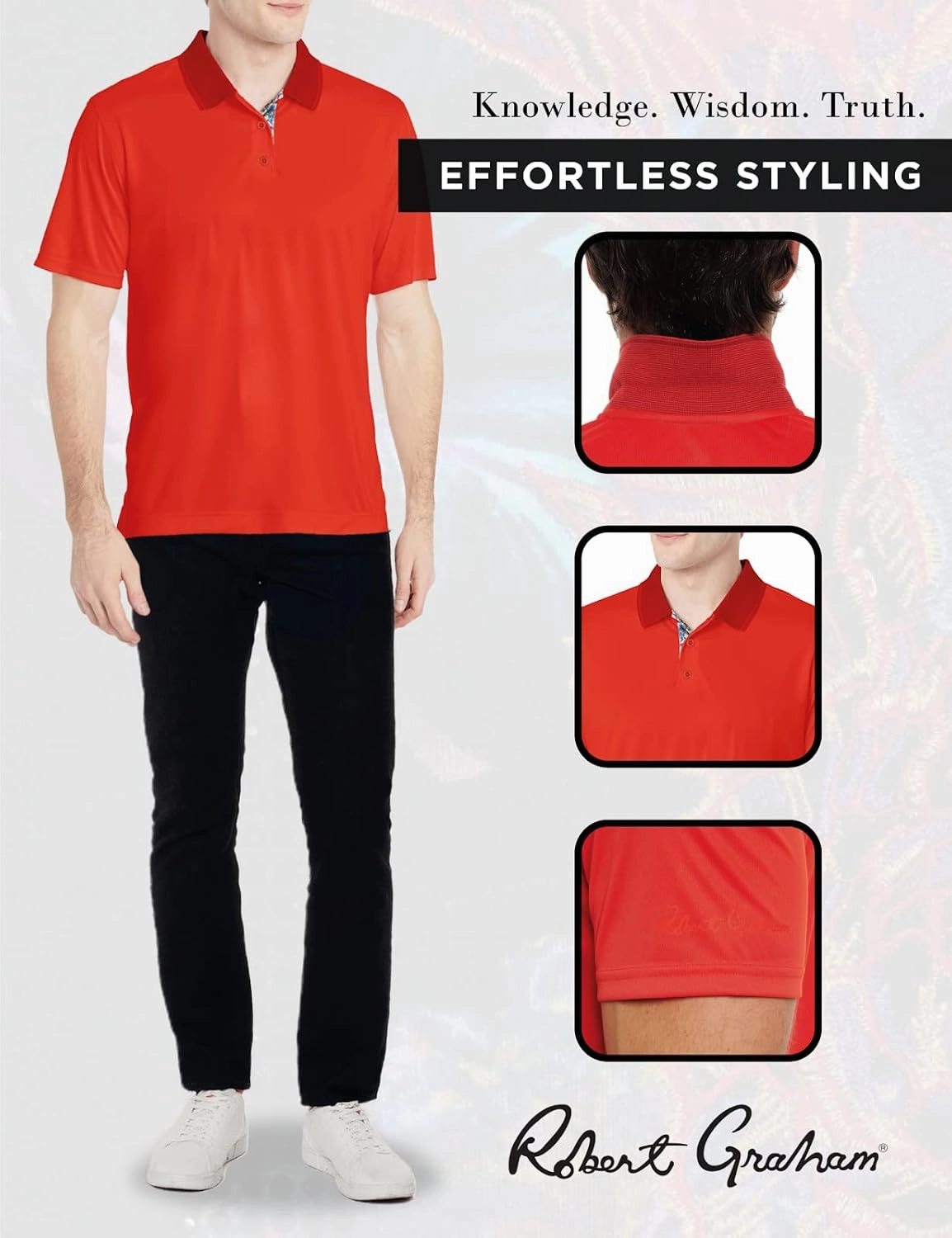 Robert Graham Ace Short-Sleeve Knit Shirt, Pull-on Polo for Men