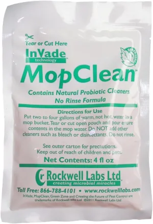 Rockwell Invade Mop Clean Microbial Solution - 1 Box (32-4 fl. oz. Packets)