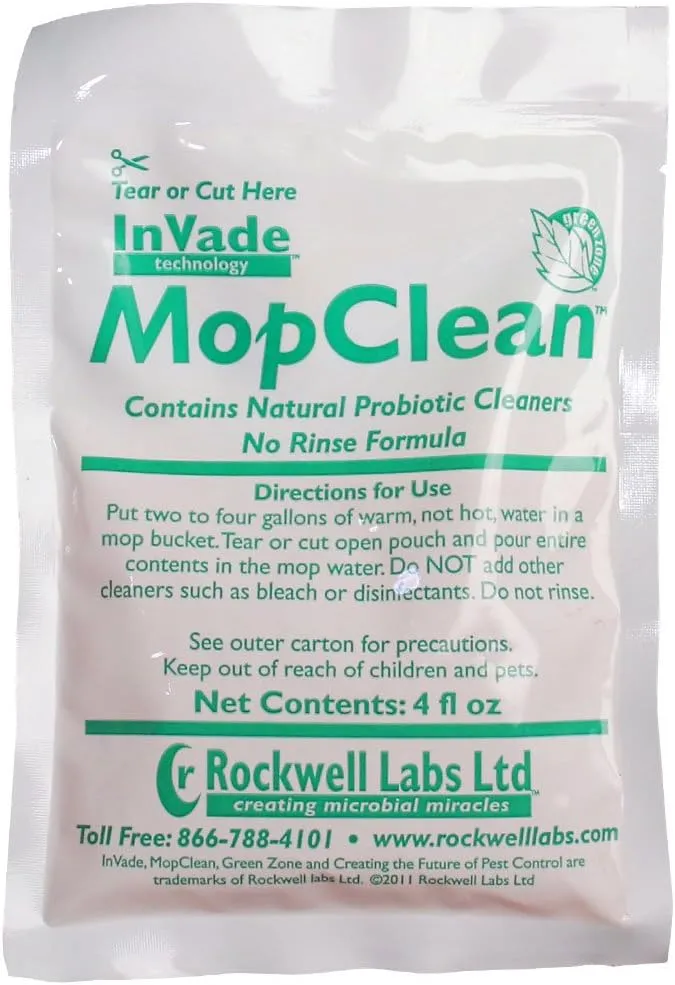 Rockwell Invade Mop Clean Microbial Solution - 1 Box (32-4 fl. oz. Packets)