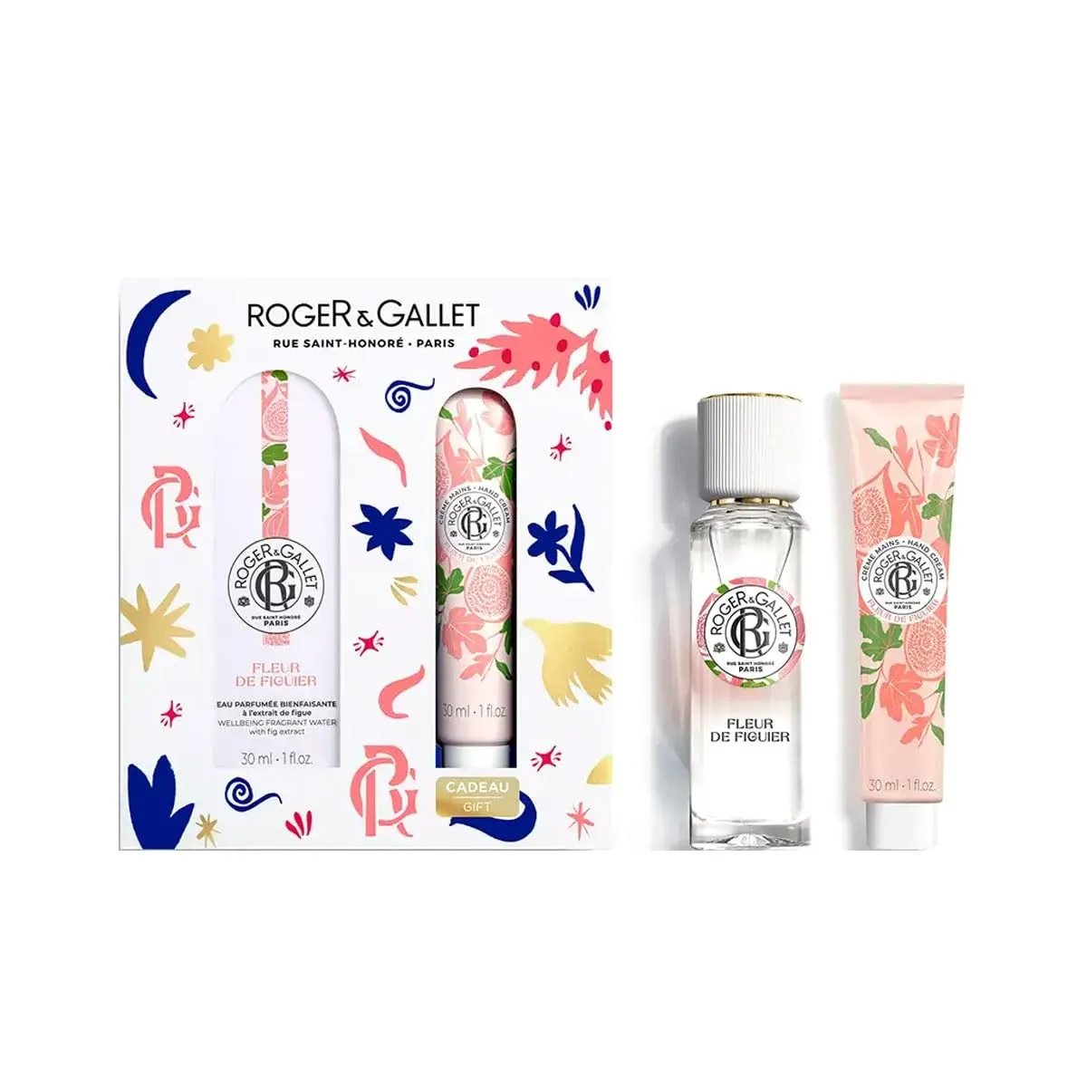ROGER & GALLET | Fig Blossom Gift Set | 1 fl oz Wellbeing Fragrant Water | 1 oz Hand & Nail Cream | Limited Edition