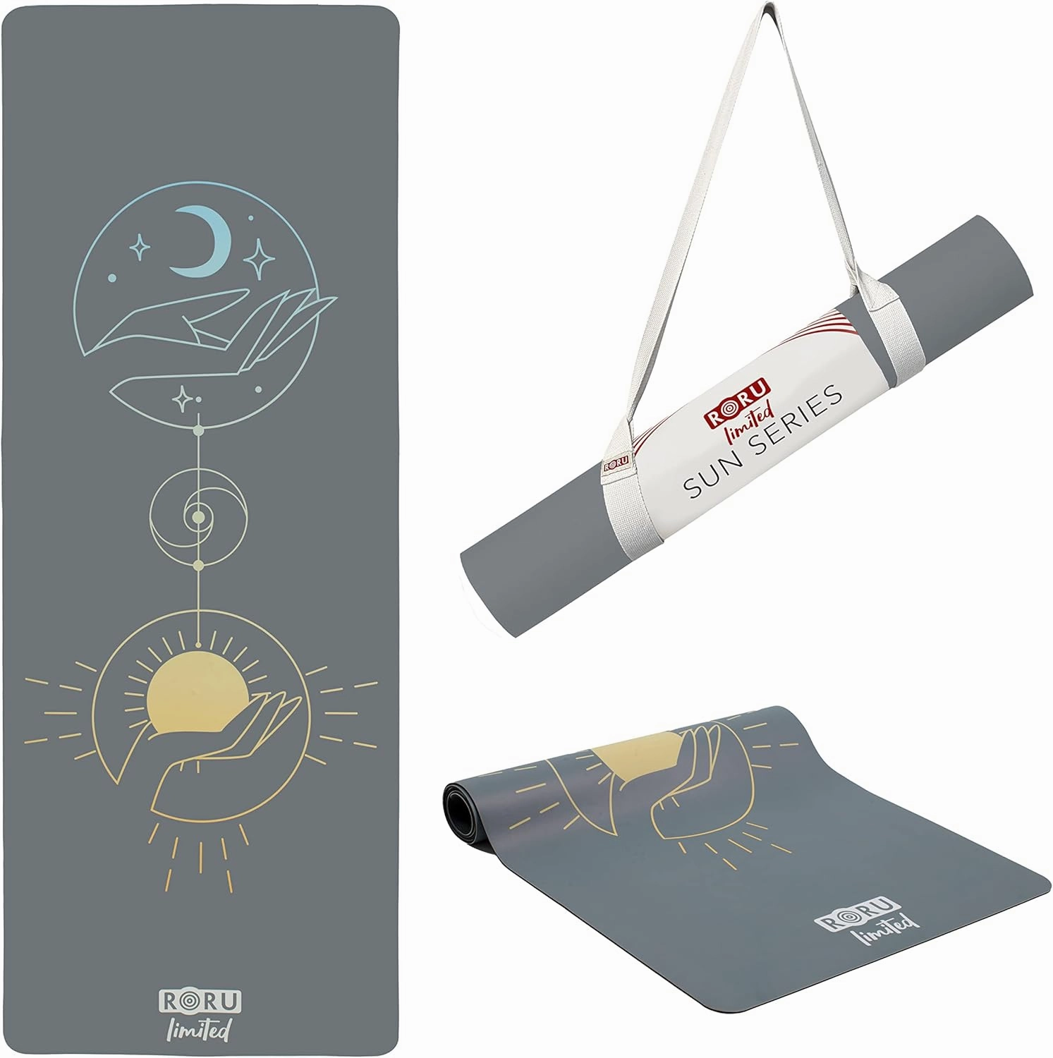 RORU Concept Sun & PRO Series Yoga Mat Thick Non Slip Large and Wide 72 x 27 inch & 68 x 24 inch Yoga Mat Non Slip, Workout Exercise Mat for Pilates, for Women and Men
