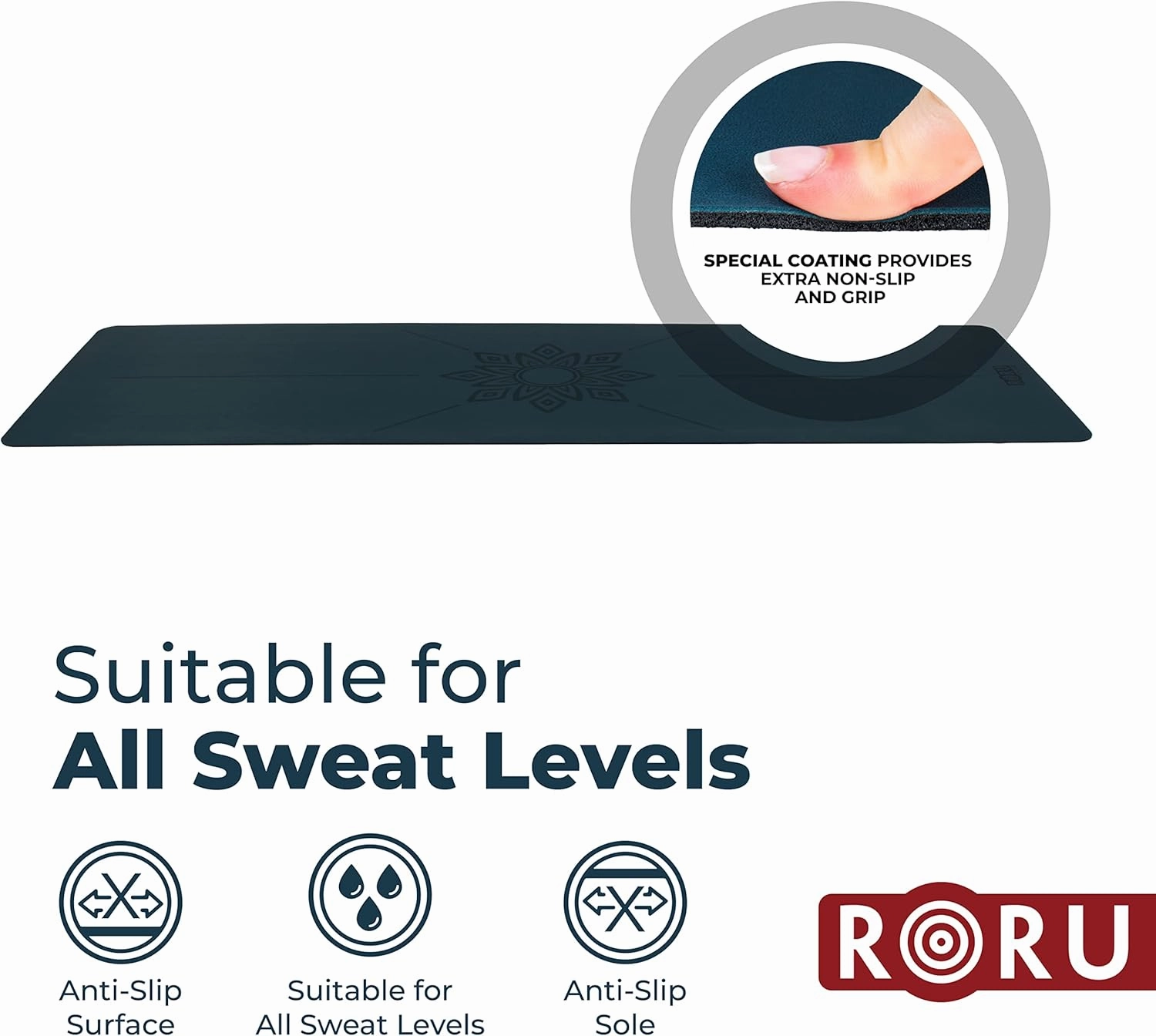 RORU Concept Sun & PRO Series Yoga Mat Thick Non Slip Large and Wide 72 x 27 inch & 68 x 24 inch Yoga Mat Non Slip, Workout Exercise Mat for Pilates, for Women and Men