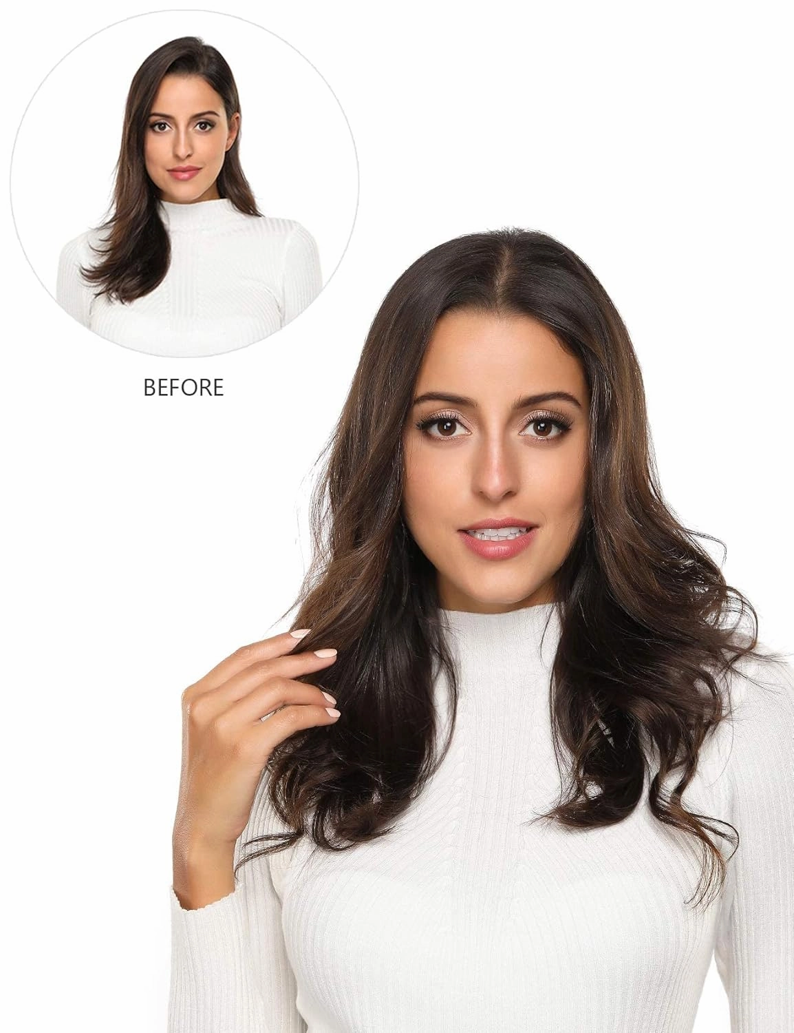 Rose bud Clip in Hair Extensions REMY Human Hair 8Pcs 18 Clips 60g/Set 12 Inch Dark Blonde