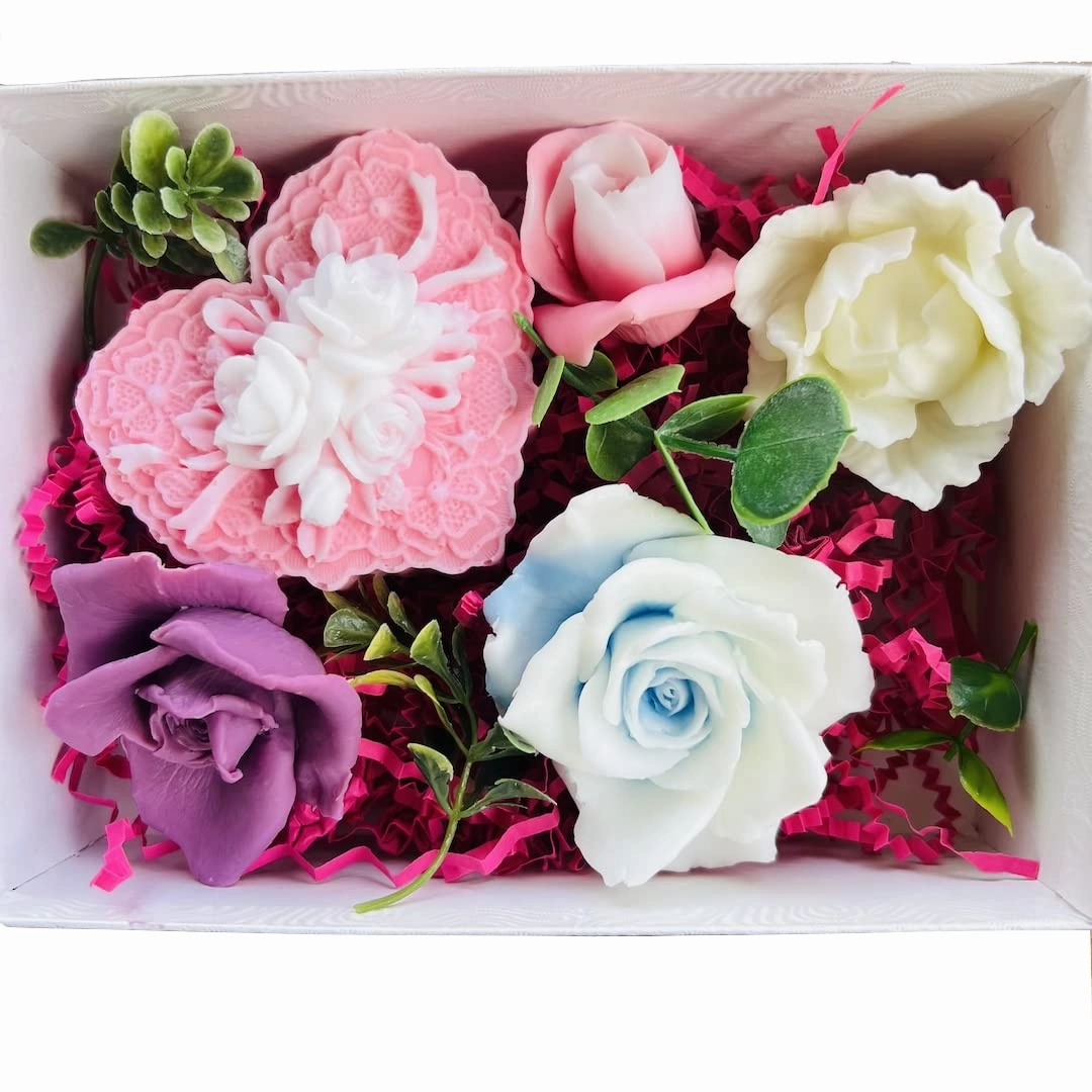 Rose Handmade Soap Gift Set - Valentine's Day Mother's Day (Pink)